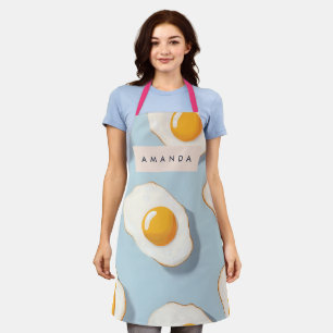 Tablier Monogramme Personalisé Sunny Side Up Motif Oeuf