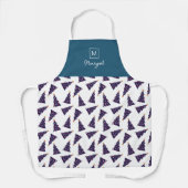Tablier Monogramme personnalisé À damiers sapin de Noël (Recto)