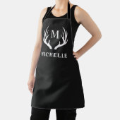Tablier Monogramme personnalisé avec Antler Cerf Blanc Noi (Insitu)