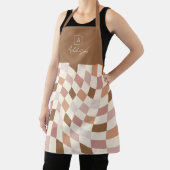 Tablier Monogramme personnalisé Boho Warped Checker (Insitu)