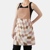 Tablier Monogramme personnalisé Boho Warped Checker (Insitu)