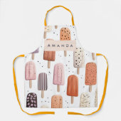 Tablier Monogramme Personnalisé Cute Popsicle Motif (Recto)