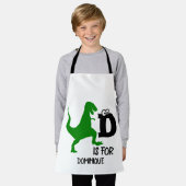Tablier Monogramme personnalisé D pour Dinosaur mignon T R (Porté)