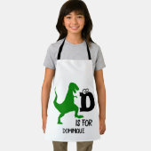 Tablier Monogramme personnalisé D pour Dinosaur mignon T R (Insitu)