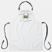 Tablier Monogramme Personnalisé Élégant De Crabe D'Aquarel (Recto)