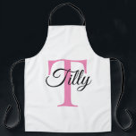 Tablier Monogramme Personnalisé En Poudre Pink Apron<br><div class="desc">Monogramme Personnalisé En Poudre Pink Apron</div>