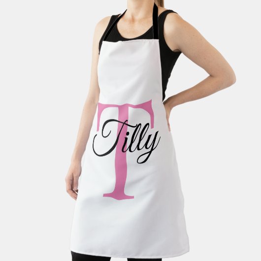 Tablier Monogramme Personnalisé En Poudre Pink Apron (Insitu)