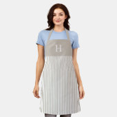 Tablier Monogramme personnalisé rayé (Porté)