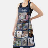 Tablier Monogramme Photo Collage Grille Motif Marine Bleu (Insitu)