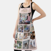 Tablier Monogramme Photo Collage Motif Blush Pink Gold (Insitu)