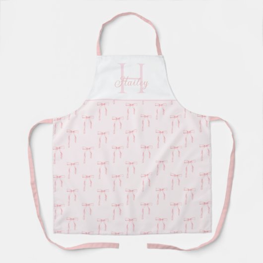 Tablier Monogramme Pink Bow (Recto)