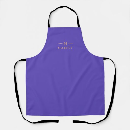 Tablier Monogramme Pompe violet moderne minimaliste Élégan (Recto)