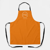 Tablier Monogramme professionnel minimal Tangérine Orange (Recto)