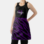 Tablier Monogramme rayures de zèbre noires et violettes (Insitu)