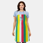Tablier Monogramme Rayures Étoilées d'Été Coloré (Porté)