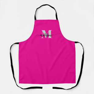 Tablier Monogramme rose argent personnel