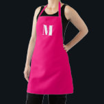 Tablier Monogramme rose chaud fuchsia personnalisé initial<br><div class="desc">Monogramme personnalisé fuchsia rose chaud initial et blanc cuisine moderne Apron</div>