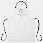Tablier Monogramme Rose et Violet Entreprise Moderne (Recto)