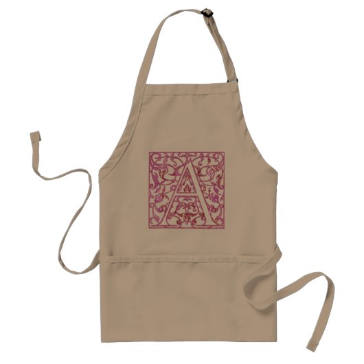 Tablier Monogramme rose filigrane (Devant)