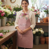 Tablier Monogramme rose floral