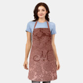 Tablier Monogramme Rose Gold rose tendance Fille Floral (Porté)