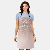 Tablier Monogramme Rose Parties scintillant or Blush Pink  (Porté)