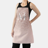 Tablier Monogramme Rose Parties scintillant or Blush Pink  (Insitu)