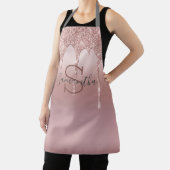 Tablier Monogramme Rose Parties scintillant or Drift Blush (Insitu)