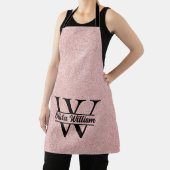 Tablier Monogramme rose Parties scintillant or | Girly Mod (Insitu)