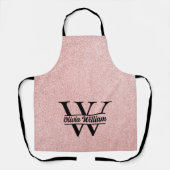 Tablier Monogramme rose Parties scintillant or | Girly Mod (Recto)