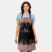 Tablier Monogramme Rose Parties scintillant or Lecteur noi (Porté)