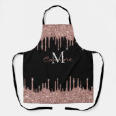 Tablier Monogramme Rose Parties scintillant or Lecteur noi (Recto)
