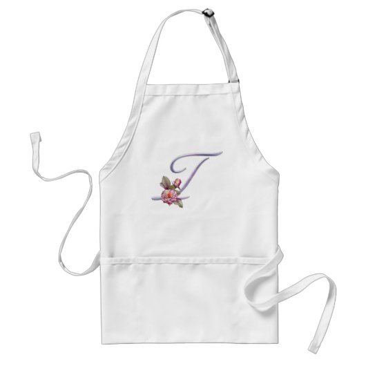 Tablier Monogramme rose T de roses (Devant)