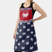 Tablier Monogramme Rouge Blanc Marine Bleu Crabe Nautique  (Insitu)