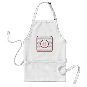 Tablier Monogramme rouge de Chevron