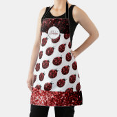 Tablier Monogramme rouge foncé coccinelle faux parties sci (Insitu)