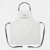 Tablier monogramme rustique personnalisé (Recto)