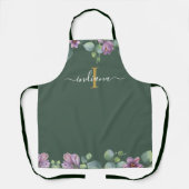 Tablier Monogramme Script Eucalyptus Nom botanique (Recto)