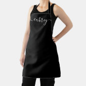 Tablier Monogramme Script manuscrit minimal noir (Insitu)