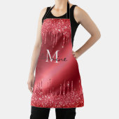 Tablier Monogramme séchage Parties scintillant rouge Crims (Insitu)