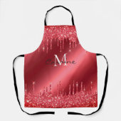 Tablier Monogramme séchage Parties scintillant rouge Crims (Recto)