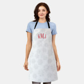 Tablier Monogramme simple et élégant Silver Winter Snowfla (Porté)