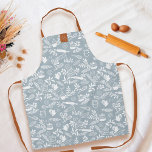Tablier Monogramme Style Country Floral Cuisson Motif Bleu<br><div class="desc">Appelle toutes les fabuleuses reines de cuisson ! Nous avons l'tablier ultime pour rendre vos aventures de cuisine encore plus élégantes ! Notre tablier bleu à motifs floraux chic et champêtre allie élégance et fonctionnalité. Que vous soyez en train de préparer un lot de biscuits faits maison ou d'expérimenter une...</div>