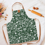 Tablier Monogramme Style Country Floral Cuisson Motif Vert<br><div class="desc">Appelle toutes les fabuleuses reines de cuisson ! Nous avons l'tablier ultime pour rendre vos aventures de cuisine encore plus élégantes ! Notre tablier bleu à motifs floraux chic et champêtre allie élégance et fonctionnalité. Que vous soyez en train de préparer un lot de biscuits faits maison ou d'expérimenter une...</div>