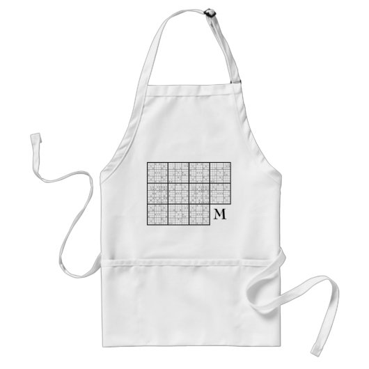 Tablier Monogramme Sudoku (Devant)