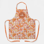 Tablier Monogramme super Retro Orange Florals (Recto)