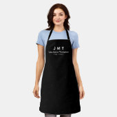 Tablier monogramme sur BLACKAPRON avec nom (Porté)
