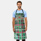 Tablier Monogramme tartan vert crème rouge gris étoile par (Porté)