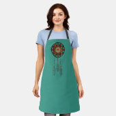 Tablier Monogramme Turquoise avec Dreamcatcher (Porté)