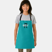 Tablier Monogramme turquoise moderne noir nom de garçon ta (Insitu)